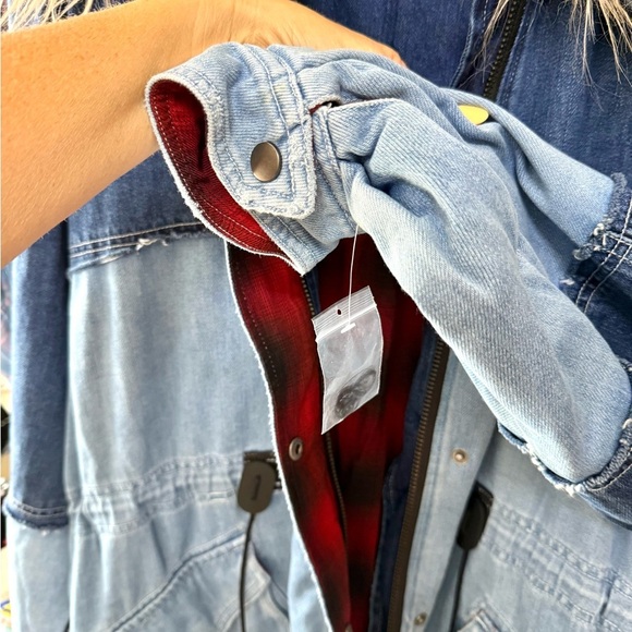 New Free People Days To Come Denim Parka Jacket Coat - Picture 3 of 7